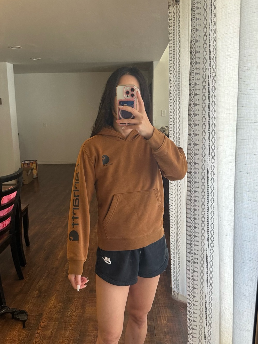 Carhartt  Crewneck Hoodie in Carhartt Brown with Black Logo - Picture 6 of 6